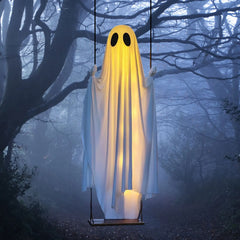 YICKYUE  -  Large Hanging Swing Ghost With Led Lights Hanging Swing Ghost Spooky Swing Ghost For Garden Patio Yard Porch Outdoor Holiday