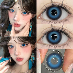 YICKYUE  -  1pair High Quality Colorld Contact Lenses for Eye with Prescription Fashion Blue Lenses Makeup Beautiful Pink Soft Lenses