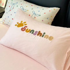 YICKYUE  -  Girl Princess Style Pure Cotton Bedding Set Soft Sleep Naked Bow Bedclothes for Bedroom French Bed Decoration for Four Seasons