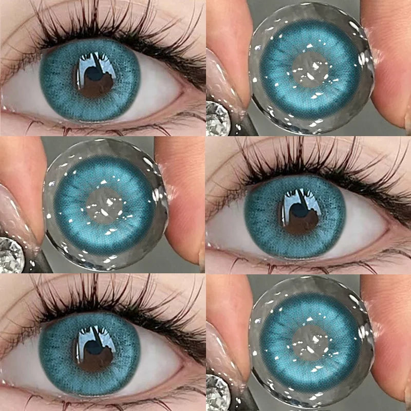 YICKYUE  -  2PCS Myopia Contact Lenses Green Pupils for Eyes Colored Contact Lenses with Degree 0~-8.00 Beauty Lenses Fast Shipping