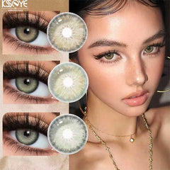 YICKYUE  -  1pair Breeze Series Colorld Contact Lenses With Degree for Soft Lenses Natural Pupils Eyes Contact Lenses Korean Contacts