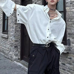 HEARUJOY  -  Men Shirt Y2k Arm Stitching Casual Shirt Streetwear Fashion Designer Niche Luxury Long Sleeve Tops Old Money Men'S Clothing