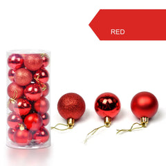 YICKYUE  -  24Pcs Colorful Christmas Tree Balls Xmas Decorations Glitter Baubles Hanging Ornaments Holiday Party Home Store Decor Props