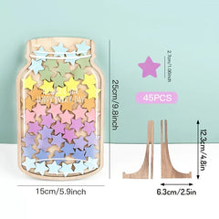 YICKYUE  -  A Set of Star Reward Jars with 45 Stars or Flowers, Featuring Vibrant Floral Designs, Serving as Positive Behavior Incentives