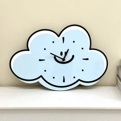 YICKYUE  -  Blue Cute Cloud Decoration Wall Clock Children's Room Bedroom Creative Clock Mute No Punch Clock Decoration