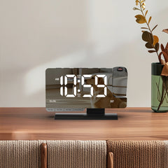 YICKYUE  -  Office & Student LED Projection Alarm Clock • 180° Rotating Digital Clock • Weekday/Weekend Mode, Dimmer & Multifunctional