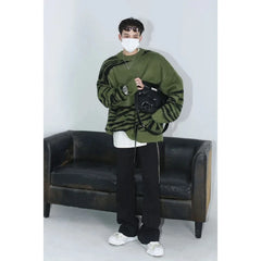HEARUJOY  -  Autumn Winter New Fashion Round Neck Long Sleeve Color Blocking Pullovers Men's Clothing Korean Loose All-match Knitting Tops