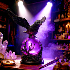 YICKYUE  -  Purple Resin Crow Table Lamp Unique Home Decor Lighting for Living Room Bedroom Office
