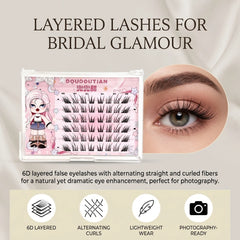 YICKYUE  -  6rows False Eyelashes Professional Eyelashes 6D Layered Synthetic Fiber Lashes C Curl For Photography Makeup Natural Lightweight