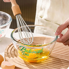 YICKYUE  -  Thickened Glass Pretty Bowl Kitchen Tableware Simple Letter Printing Salad Fruit Bowl Tableware Rice Bowls Utensils for kitchen