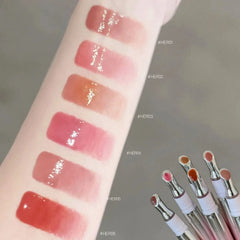 YICKYUE  -  Mirror Water Gloss Lip Glaze Jelly Lip Gloss LongLasting Non Greasy Metal Ice Clear Lips Tint Moisturizer Lip Essence Oil Makeup