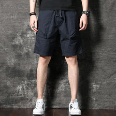 Hearujoy Solid Mens Cargo Shorts with Pockets Streetwear Jogger Strech Casual Summer Jorts Baggy Nylon Y2k Bermuda Short Pants for Men