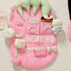 YICKYUE  -  Cute Cartoon Strawberry Hanging Bag Wall-mounted Space Saving Bedside Hanging Bag High Aesthetic Value Large Capacity