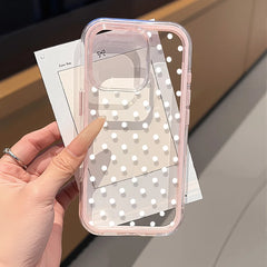 YICKYUE  -  Cute Polka Dot Phone Case For iPhone 17 Pro Max Case For iPhone 16 11 12 13 14 15 Pro Max 17 Air Soft Shockproof Glossy Cover