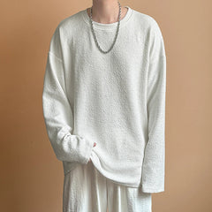 HEARUJOY  -  Autumn Pleated T Shirt Men Oversized Fashion Casual White T Shirt Men Streetwear Korean Loose Long Sleeved T-shirt Mens Top