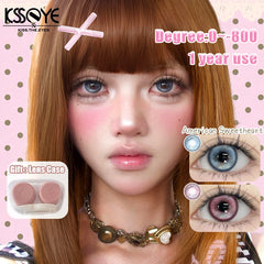 YICKYUE  -  1pair High Quality Colorld Contact Lenses for Eye with Prescription Fashion Blue Lenses Makeup Beautiful Pink Soft Lenses