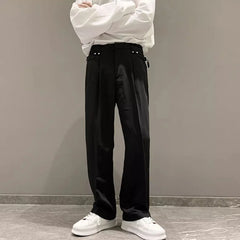 HEARUJOY  -  Mens Suit Trousers British Style Straight Trousers Business Versatile Streetwear Casual Trousers Men'S Clothing Summer New