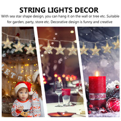 YICKYUE  -  1Set Sea Star LED String Lights 10 Light Bulbs Creative Hanging Decoration Lights for Party Store Wall Tree Festive Warm