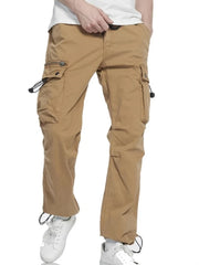 HEARUJOY  -  Autumn Men Fashion Casual Pants Men Streetwear Cargo Pants Elastic Waist Silm Joggers Pants Men Bunched Foot Assault Pants