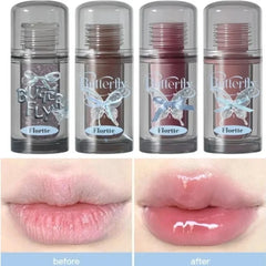 YICKYUE  -  Butterfly Series Lip Glaze Clear Water Light Mirror Lip Gloss Moisturizing Jelly Lip Tint Plumping Non-stick Cup Makeup