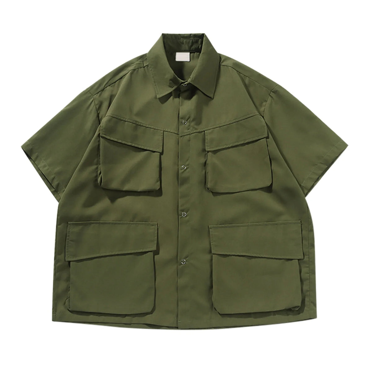 HEARUJOY  -  Men'S Vintage Cargo Shirt With Pocket Short Sleeves Regular Fit Men'S Plaid Shirt