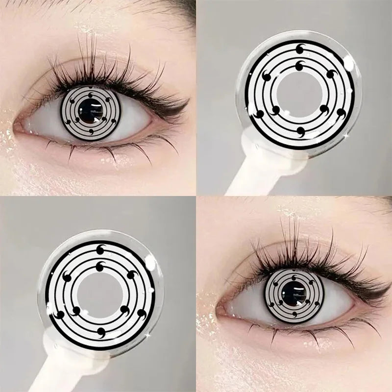 YICKYUE  -  2PCS Anime Eyes Cat's Eye Cosplay Halloween Color Contact Lenses for Eyes Red Contact Lenses Yellow Pupils Fast Shipping