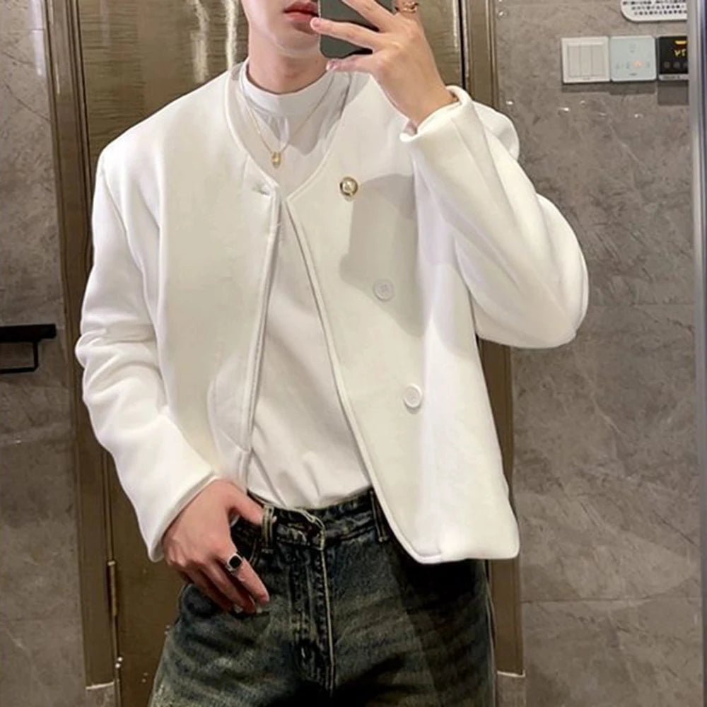 HEARUJOY  -  Mens Jackets British Style Casual Suit Jackets Streetwear Fashion Elegant Versatile Trendy Long Sleeve Tops Men'S Clothing