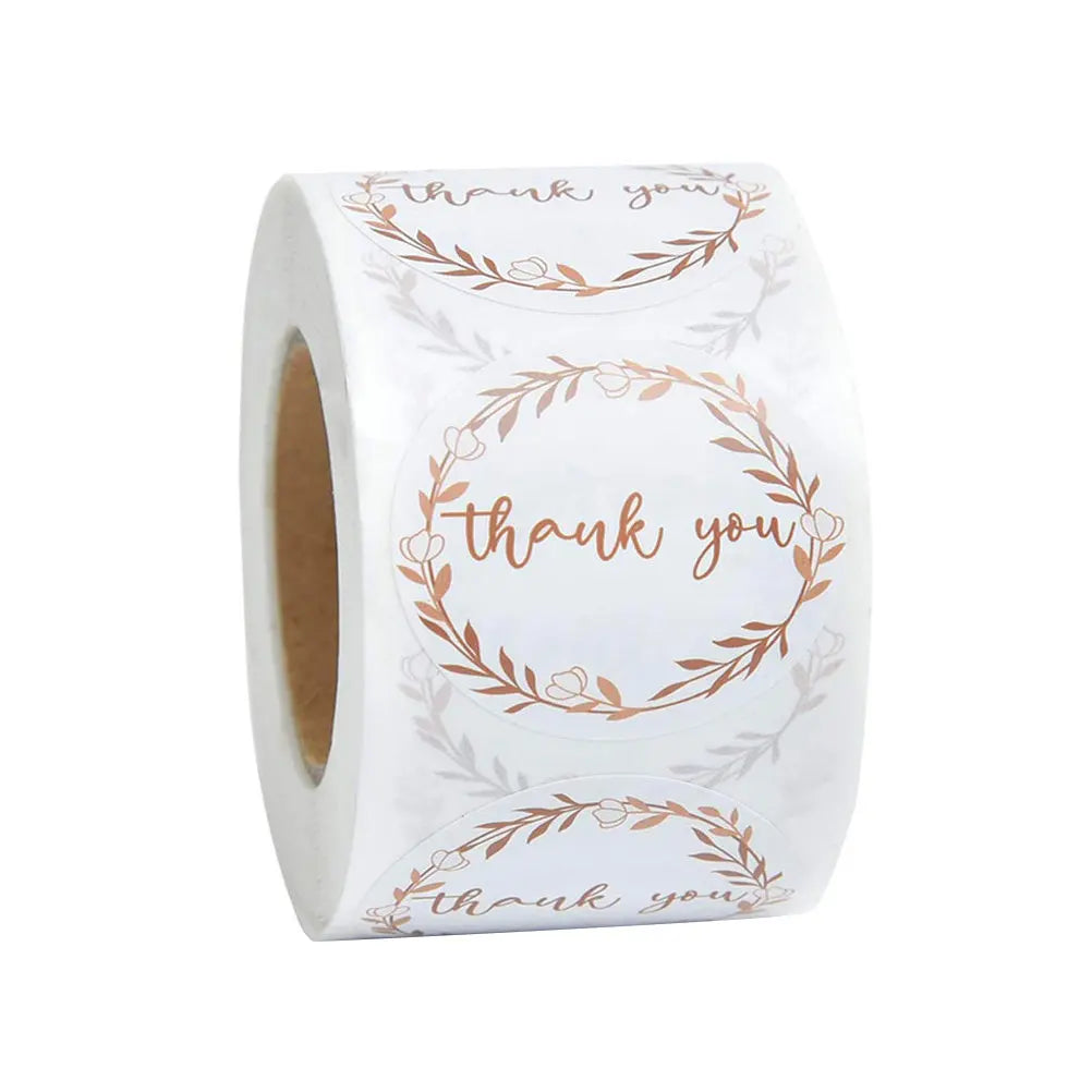 YICKYUE  -  500Pcs Thank You Stickers Floral Theme for Party Favor Bags Gift Wrap Envelopes Scrapbooking Craft Making Poly Mailers Notebook