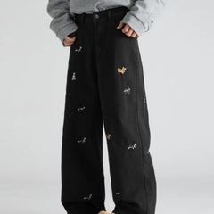 HEARUJOY  -  Hip Hop Straight Leg Jeans Mens 2025 Animal Pattern Printing Trend Loose Male Cowboy Pants Streetwear Unisex Denim Trousers
