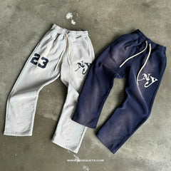 Hearujoy vintage hip hop punk print pants Streetwear men casual pants Goth Harajuku trend fashion brand straight leg tracksuit pants