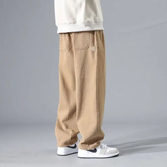 HEARUJOY  -  Japanese Retro for Men 2025 New Spring and Autumn Trendy Brand Men Trousers Loose Sweatpants Wide-leg Casual Straight Trousers