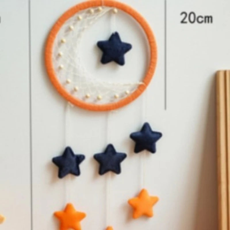YICKYUE  -  Wooden Beads Dream Catcher Net Tree Branches Hand Woven Tapestry Moon Sun Wall Blanket Covered Pipeline Vintage Art Pendant 1pcs