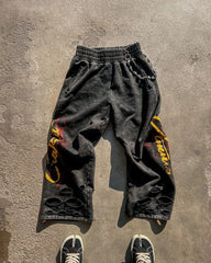 Hearujoy High Street Hip Hop New Black Denim Pants Y2k Goth Harajuku Men Clothing Ripped Baggy Jeans Casual Wide Leg Trousers Streetwear