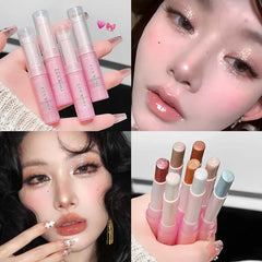 YICKYUE  -  Sparkling Waterproof Eyeshadow Highlighter Pen Blue Diamond Jelly Eyeshadow Stick Glitter Pink Purple Eye Shadow Brighten Makeup