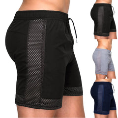 HEARUJOY  -  Elastic Waist Drawstring Casual Shorts Jogging Pants Mens Summer Quick Drying Fashion Elastic Mesh Pantaloncini Palestra Uomo
