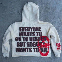 Hearujoy Harajuku skull letter print streetwear hiphop hoodies women graphic y2k top oversized hoodie sweatshirt goth women clothes