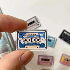 YICKYUE  -  6Pcs Acrylic Mini Tape Radio Refrigerator Home Decoration Photo Message Magnet Fixed.