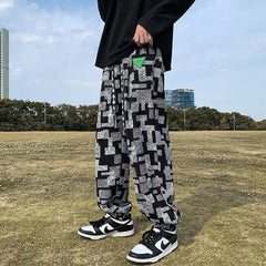 HEARUJOY  -  American Pants Men Korean Style Loose Feet Casual Pants Nine-point High Street Fashion Trousers