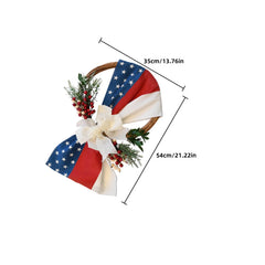 YICKYUE  -  Independence Day Flower Wreath Decorative Wall Hanging Front Door Garland Party Hanging Ornament Patriotic Wreath