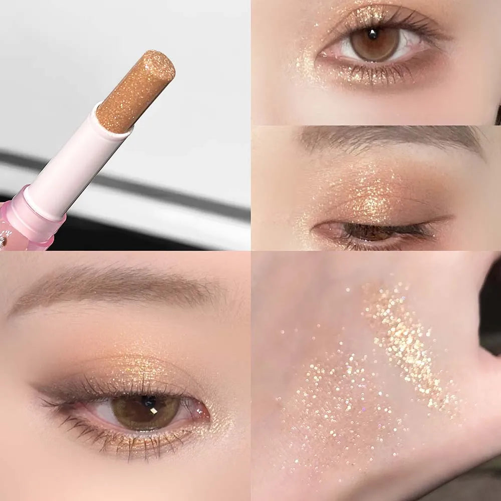 YICKYUE  -  Sparkling Waterproof Eyeshadow Highlighter Pen Blue Diamond Jelly Eyeshadow Stick Glitter Pink Purple Eye Shadow Brighten Makeup