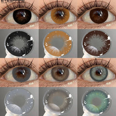 YICKYUE  -  Fashion Color Contact Lenses 1 Pair Black Big Eyes Softlenses Colored Contact Lens eye Makeup Beautiful Pupils