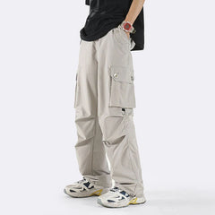 Hearujoy Parachute Cargo Pants Men Quick Drying Casual Techwear Black Trousers Male Big Size Summer Streetwear Hip Hop Pocket 4XL