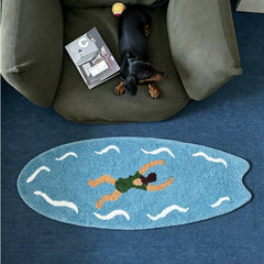 YICKYUE  -  Summer Cartoon Tufting Bathroom Mat Soft Rug Bedroom Carpet Doormat Floor Anti Slip Pad Aesthetic Home Room Decor