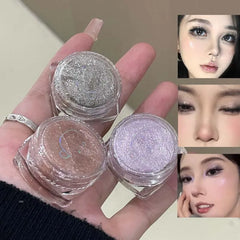 YICKYUE  -  Diamond Purple Liquid Gel Eyeshadow Pearl Glitter Highlighter Sequins Monochrome Shimmer Eye Shadow Brighten Quick Drying Makeup