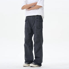 HEARUJOY  -  Retro Washed Vintage Multi Pocket Work Pants For Men And Women, Straight Leg Loose Fitting Street Casual Vintage Cargo Pants