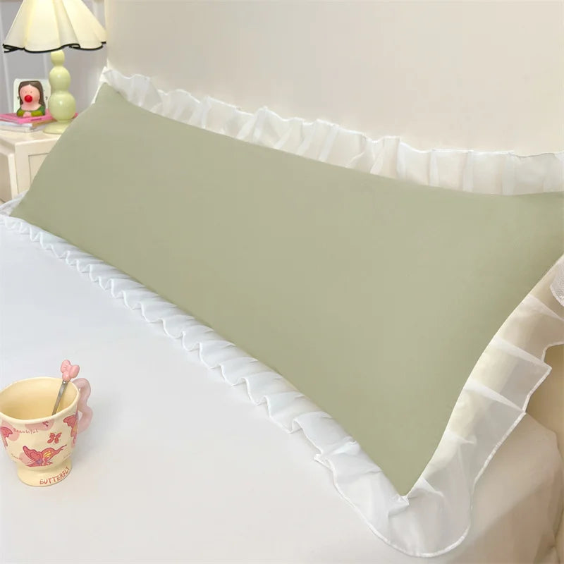 YICKYUE  -  Fresh Floral Length PIllowcase For Couple Double Lace Side Blostercase Home Bed Decor Sleeping Pillow Cover 48*120cm навол