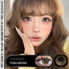 YICKYUE  -  1 Pair Color Contact Eye Color Lenses Makeup Natural Brown Lens Cosmetics Gray Eyes Lenses Woman Makeup Blue Beauty Con