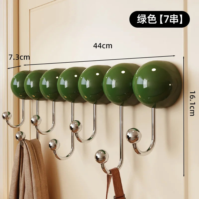 YICKYUE  -  5/7 Hook Dopamine Suction Cup Hook Sturdy Durable No Punching Clothes Hook Bathroom Accessories Home Decoration