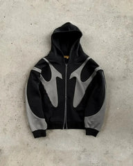 Hearujoy Hip hop punk street wear men zipper hoodie matching color patterned jacket Harajuku Gothic retro trend women sweatshirt