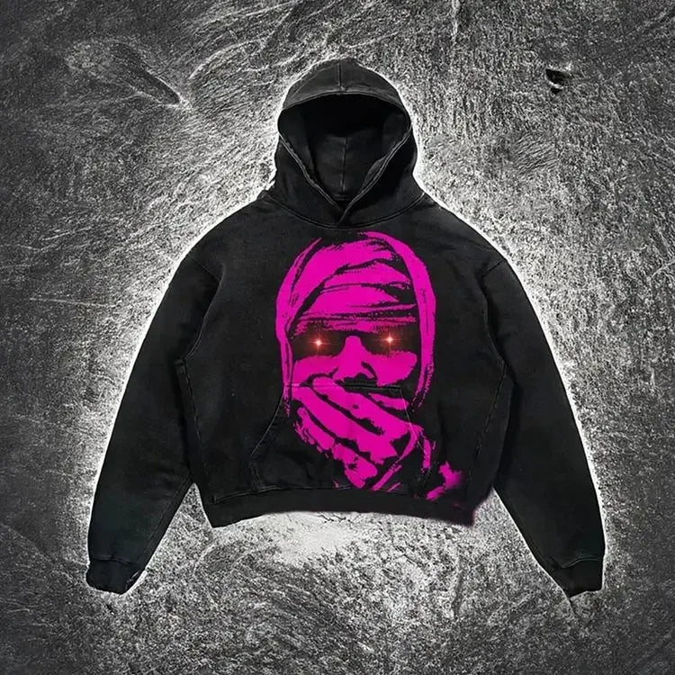 Hearujoy Harajuku Oversized Vintage God Letter Print Hoodies Women Men Streetwear High Street Sweatshirt Goth Jacket Y2k Hoodie